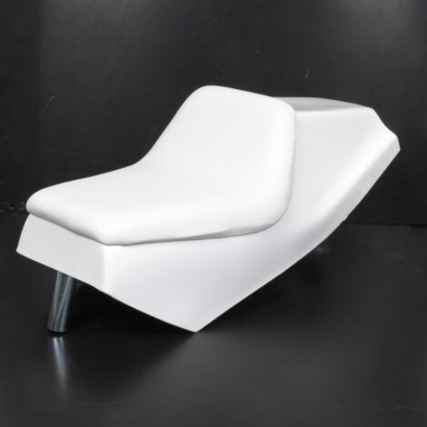 Hintere Schale rsm für Moped mbk 50 51 racing weiss neu (1/4)