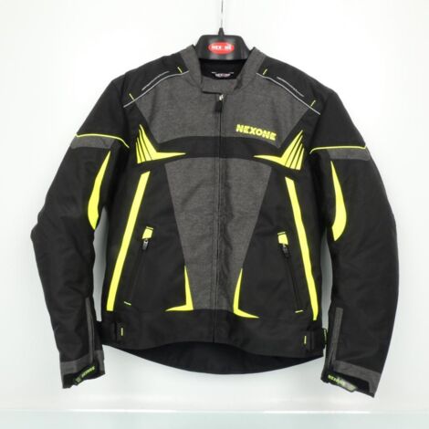 Motorradjacke nexone schwarz grau meliert neongelb für Männer