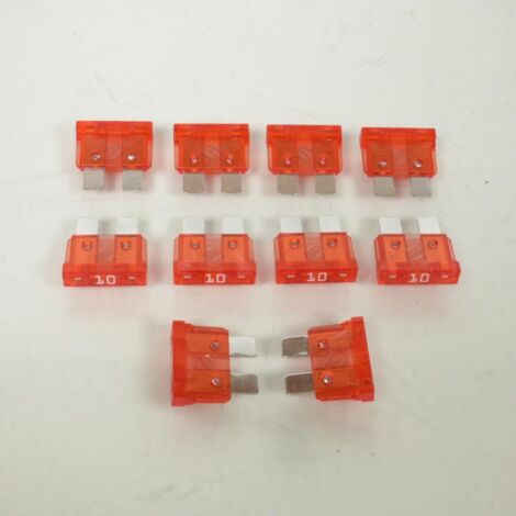 Lot von 10 Sicherungen 10a standard flach steckbar flosser für