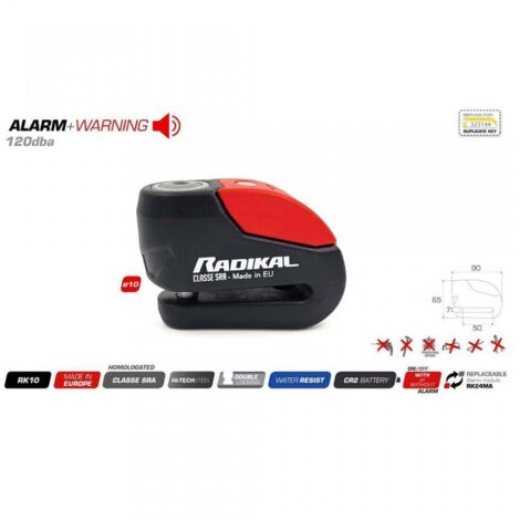 Radialsperre mit Alarm Radikal RK10 Ø10mm, SRA-zertifiziert