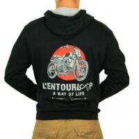 Herren Hoodie für Motorrad L'entourloop Flat Track Schwarz Größe