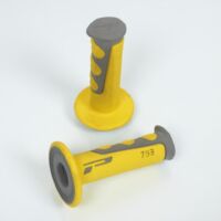 Paar gelbe und graue Griffe progrip road 793 für Motorrad Roller