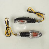 Paar Mini-Blinker schwarz homologiert Glühbirne opm 12v für
