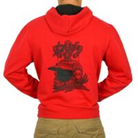Hoodie für Männer Motorrad L'entourloop Tree of Life Rot