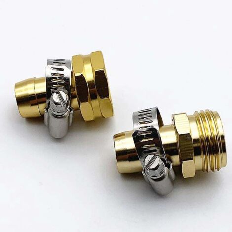 Adaptateur mâle-femelle pour tuyau d'arrosage extensible avec connexion rapide pour robinet et jet (2 jeux) (1/5)