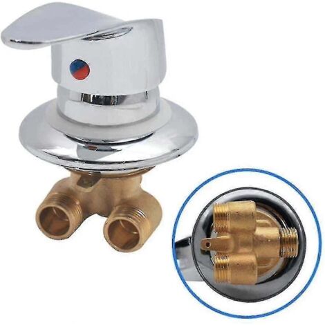 Mitigeur de douche en laiton avec inverseur de sortie chromé, raccord G1/2, mitigeur pour eau chaude et eau froide (1/5)