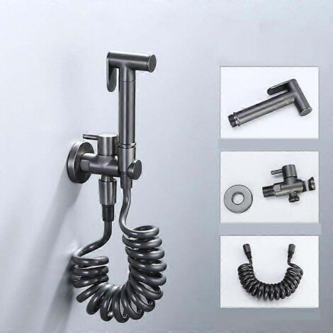 Ensemble d'accessoires pour bidet et WC à main en laiton, robinet de bidet noir, douche à jet d'eau pour salle de bain