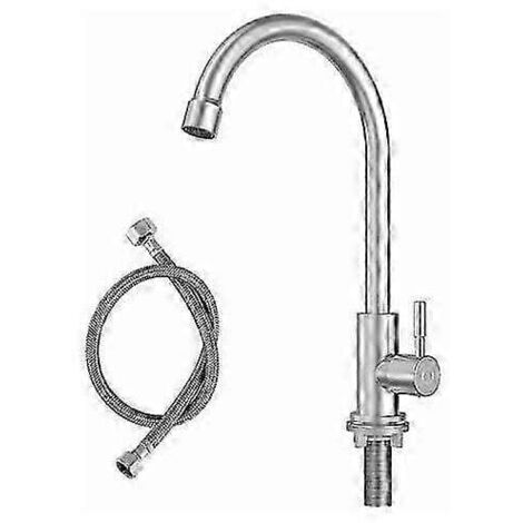 Robinet de cuisine en acier inoxydable pour eau froide, à usage unique P2025041800941 (Pour eau froide uniquement) (1/5)