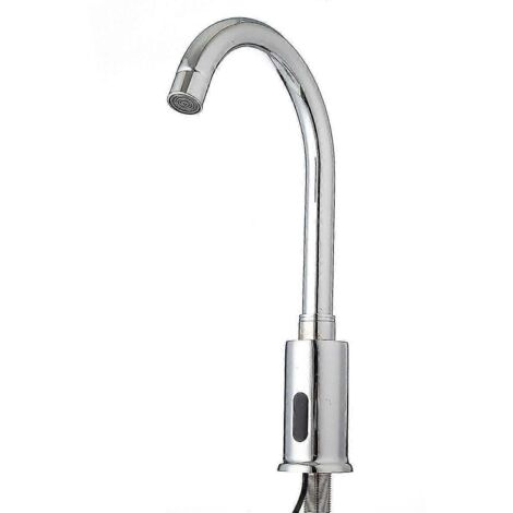 Robinet de cuisine automatique avec capteur infrarouge en alliage de zinc, sans contact, robinet unique pour eau froide, montage en B