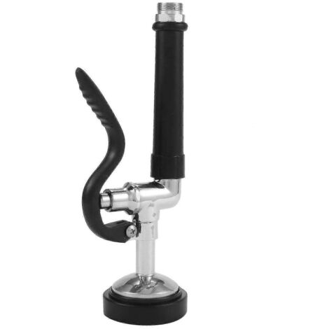 Douchette de prérinçage pour robinet de cuisine commerciale avec finition chromée (noire) (1/5)