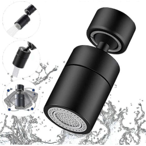 Aérateur de robinet, rotation à 360 degrés, 2 modes réglables, filtre à bulles pour robinets de cuisine et de salle de bain, filetage interne (1/5)