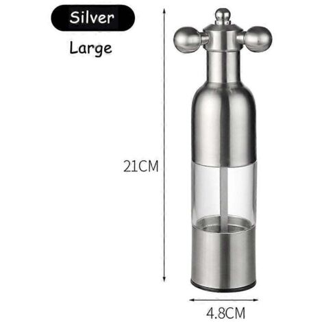 Ensemble moulin à sel et à poivre manuel, robinet en acier inoxydable, salière, moulin avec poignée, rechargeable, épaisseur réglable (1/5)