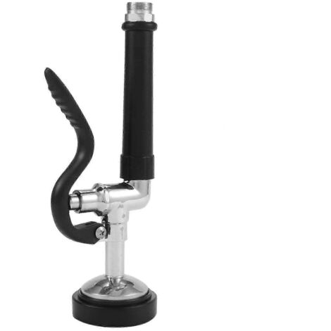 Douchette de prérinçage pour robinet de cuisine commerciale avec finition chromée (noire) (1/5)