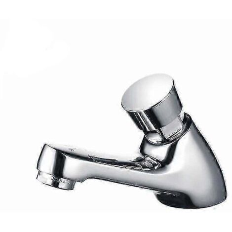 Robinet chromé avec arrêt automatique, fonction d'économie d'eau et minuterie pour évier de cuisine ou de salle de bain, idéal pour un usage domestiqu (1/5)