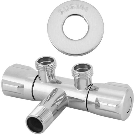 Robinet en cuivre à double poignée et sortie pour toilettes, bidet et douche, G1/2 (1/5)