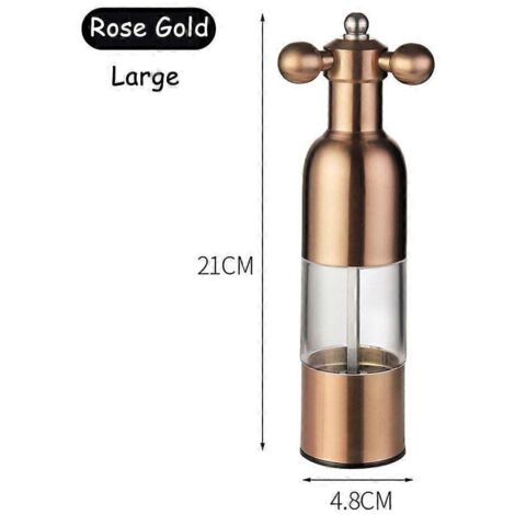 Ensemble moulin à sel et à poivre manuel, robinet en acier inoxydable, salière, moulin avec poignée, rechargeable, épaisseur réglable (1/5)