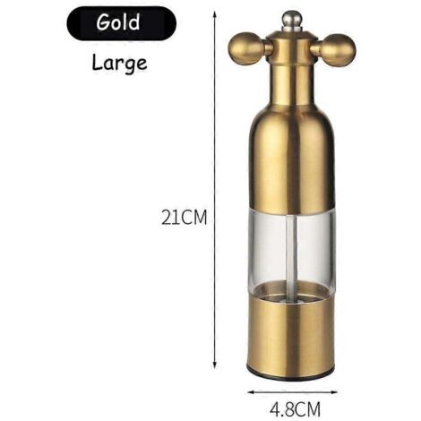 Ensemble moulin à sel et à poivre manuel, robinet en acier inoxydable, salière, moulin avec poignée, rechargeable, épaisseur réglable (1/5)