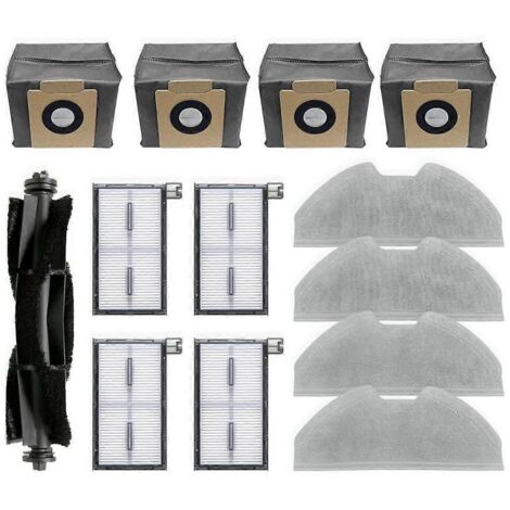 Pièces de rechange pour aspirateur robot X8 Pro : brosse principale, filtre HEPA, lingette de nettoyage, sac à poussière et accessoires (1/5)