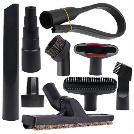 Ensemble de 9 accessoires universels pour aspirateur : adaptateur de tuyau de 2 1/2 pouces à 1 1/4 pouce, brosse pour aspirateur (1/5)