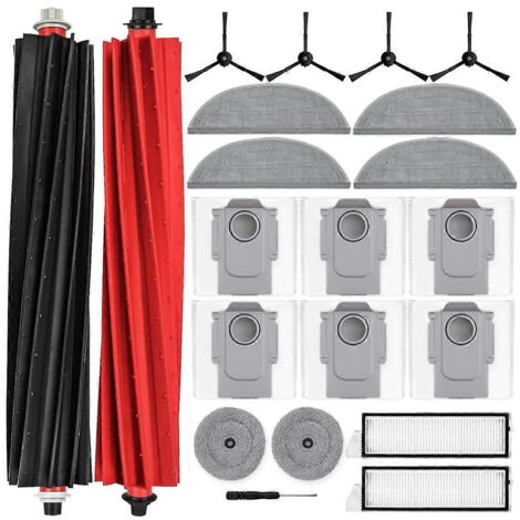 Accessoires pour aspirateur robot S8 Maxv Ultra : brosse principale, filtre HEPA, lingette de nettoyage, sacs à poussière (1/5)