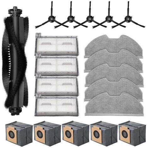 Accessoires pour aspirateur robot X8 Pro : brosse principale, filtre HEPA, lingette de nettoyage et sacs à poussière (1/5)