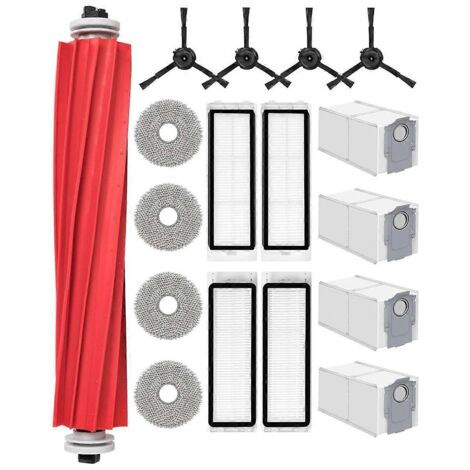 Pièces de rechange pour aspirateur Q : brosse principale, filtre HEPA, lingette et sacs à poussière (1/5)