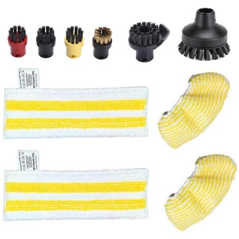 Accessoires pour aspirateurs à main Easyfix SC2, SC3, SC4 et SC5 : chiffons de nettoyage en microfibre, têtes de brosse et buses. (1/5)