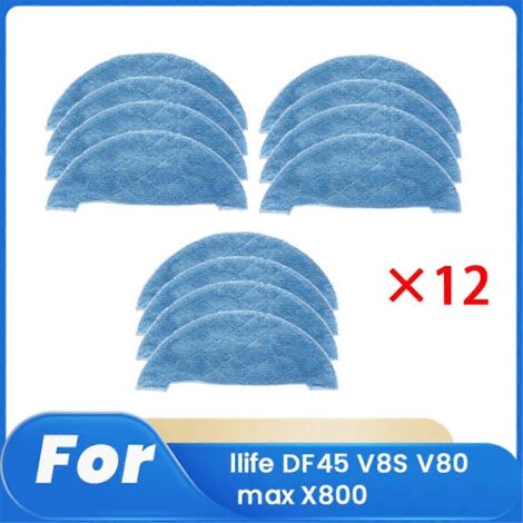 Lot de 12 chiffons de rechange pour aspirateurs robots DF45, V8S, V80max et X800 (1/5)
