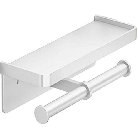 Boîte à papier toilette, porte-papier toilette, étagère de rangement, organisateur de salle de bain, porte-papier blanc (1/5)