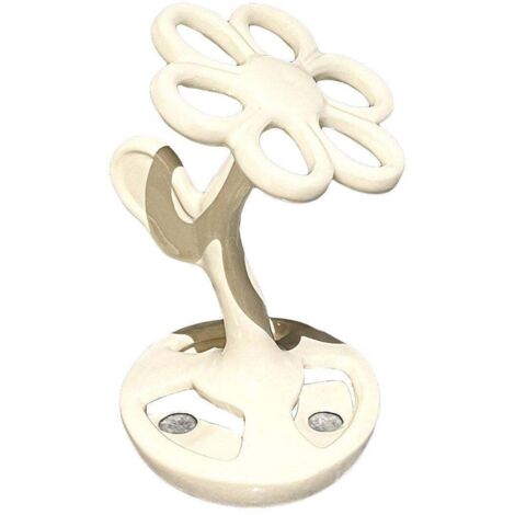 Porte-brosses à dents en céramique à 6 emplacements, en forme de fleur, avec étagère pour pinceaux de maquillage et salle de bain, blanc (1/5)