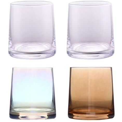 Ensemble de 2 gobelets à bain de dents en verre pour hôtel et usage domestique, style simple, couleur suie multicolore (1/5)