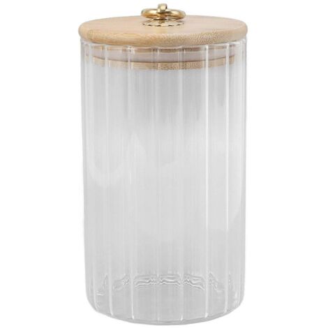 Bocal de conservation en verre transparent, étanche à l'humidité, avec couvercle hermétique, pour thé, café, sucre, fruits secs, 750 ml (1/5)