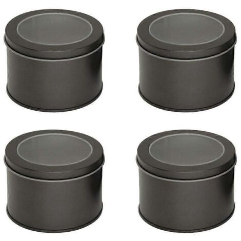 Lot de 4 boîtes de conservation avec fenêtre pour thé, céréales, gâteaux, desserts, café (gris foncé) (1/3)