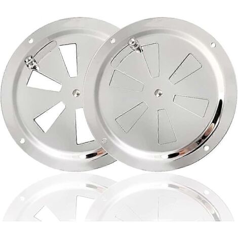 Grille de ventilation ronde de 125 mm, lot de 2 grilles d'aération en acier inoxydable, ouverture d'aération réglable (1/5)