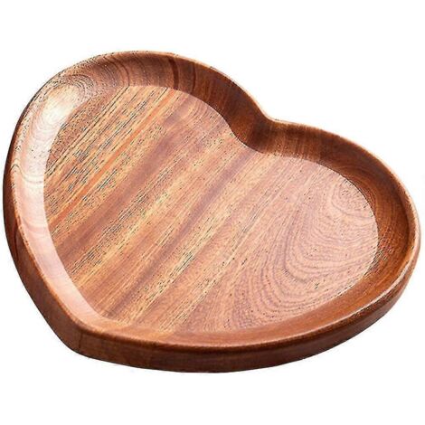 Plateau en bois en forme de cœur, plateau de service en bois, assiette en bois en forme de cœur, plateau à apéritifs, plateau à bijoux en bois (1/2)
