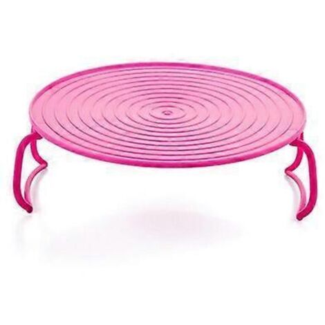 Grille multifonctionnelle pour four à micro-ondes avec panier vapeur, rose (1/5)