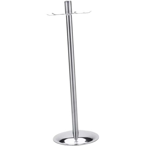 Organisateur de rangement pour ustensiles de cuisine en acier inoxydable, support de comptoir rotatif à 360 degrés avec 6 crochets (1/5)