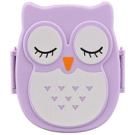Boîte à lunch hibou, boîte de rangement alimentaire portable, boîte bento violette (1/3)