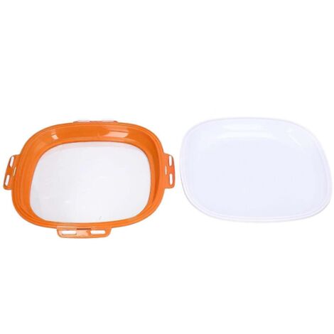 Plateau de conservation des aliments, boîte de rangement réutilisable et empilable pour réfrigérateur, orange. (1/5)