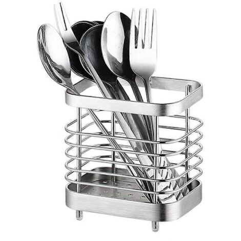 Porte-couverts de comptoir en acier inoxydable, égouttoir de cuisine, support à ustensiles (1/5)