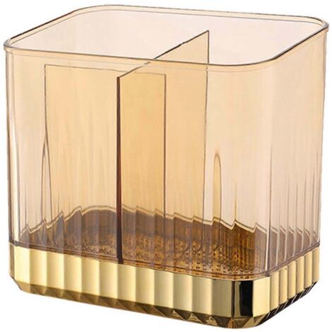 Boîte de rangement pour couverts QingHai, grande capacité, légère et luxueuse, avec compartiments transparents pour fourchettes et cuillères. Accessoire de cuisine. (1/4)