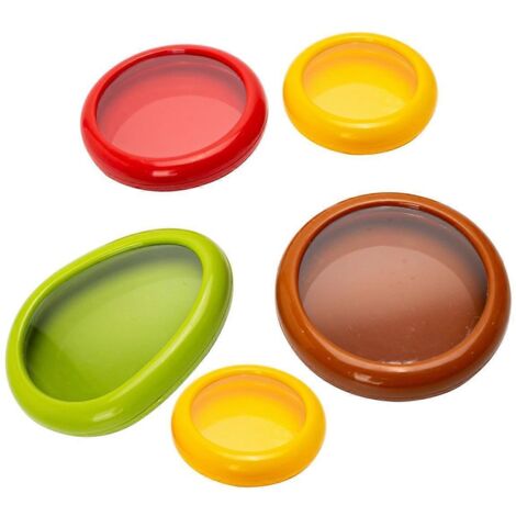 Ensemble de 5 pièces : protège-avocat, récipient en silicone pour oignons, contenants pour fruits coupés en deux - Accessoire de cuisine réutilisable (1/5)