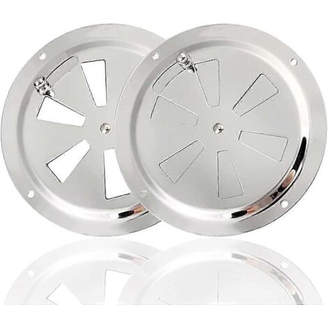 Grille de ventilation ronde de 125 mm, lot de 2 grilles d'aération en acier inoxydable, ouverture d'aération réglable (1/5)