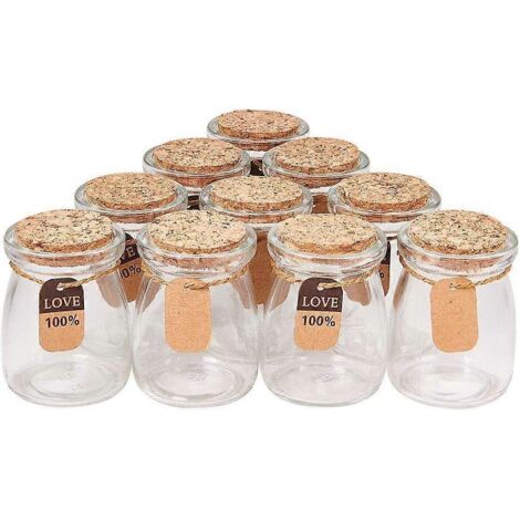 Pots à pudding en verre compatibles lave-vaisselle, mini pots à yaourt étanches avec fermeture hermétique, pots en verre vintage pour des cadeaux originaux et multifonctionnels (1/5)