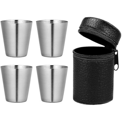 lot de gobelets en acier inoxydable, petits gobelets portables pour le camping et les pique-niques, gobelets à vin en métal