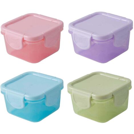 Lot de 4 petits récipients hermétiques de 150 ml pour la conservation des aliments, parfaits pour la cuisine, le garde-manger, les boîtes à bento, les boîtes de rangement avec couvercle et les boîtes  (1/5)