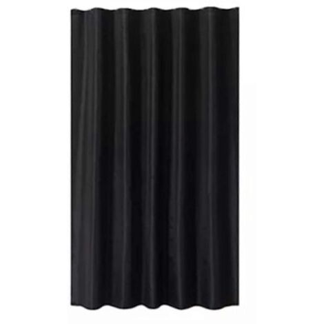 Rideau de douche noir uni, en tissu épais et imperméable, pour salle de bain, 200 x 200 cm (1/5)
