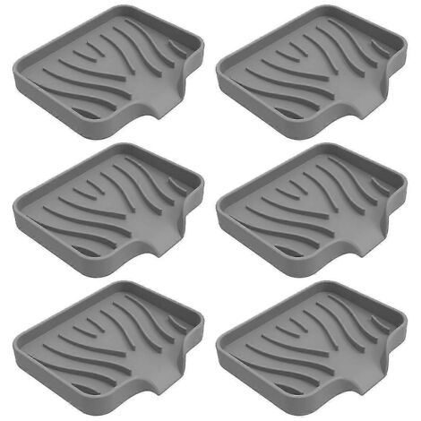 Porte-savon en silicone avec évacuation, 6 porte-savons pour salle de bain, douche et cuisine, accessoires pour éponges (1/5)
