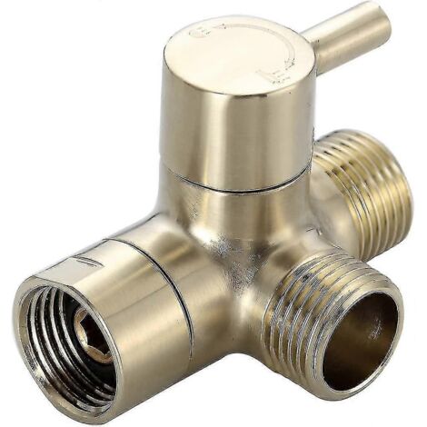 Robinet inverseur de bras de douche, répartiteur de douche à 3 voies, inverseur de bras de douche G1/2 pour douchette et pommeau fixe, système de douche universel pour salle de bain (1/5)