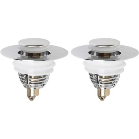 Lot de 2 bouchons de lavabo escamotables pour salle de bain (1/5)